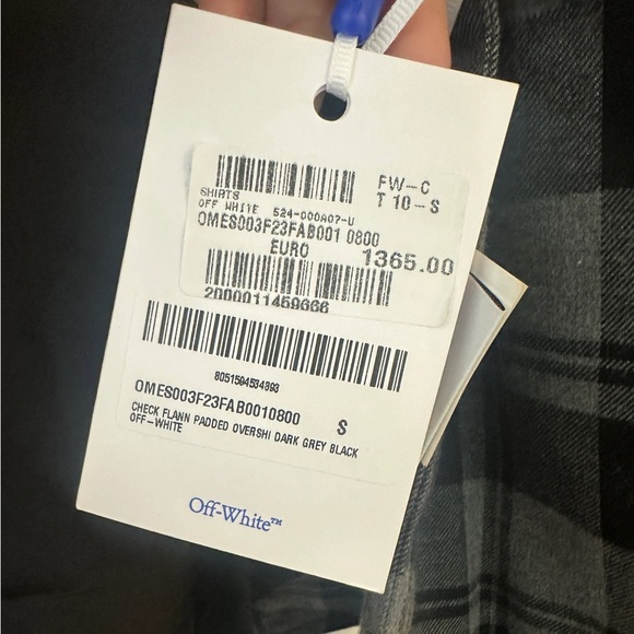 Off-white checked flannel shirt jacket size s - Picture 4 of 11